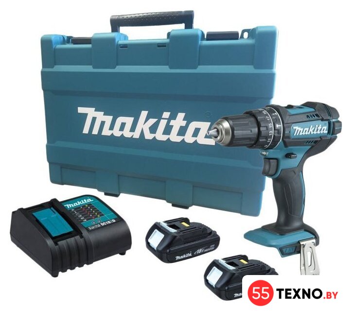 Ударная дрель-шуруповерт Makita DHP482SYE (с 2-мя АКБ) - Изображение №1 — Интернет-магазин 55texno.by