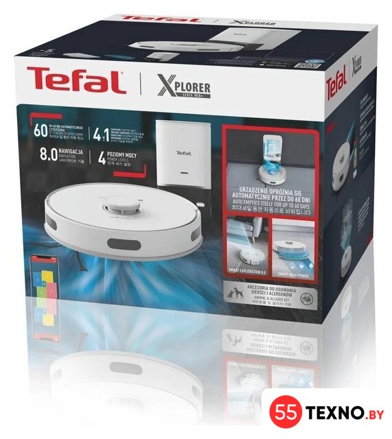 Робот-пылесос Tefal X-plorer Serie 75 S+ RG8597WH - Изображение №4 — Интернет-магазин 55texno.by