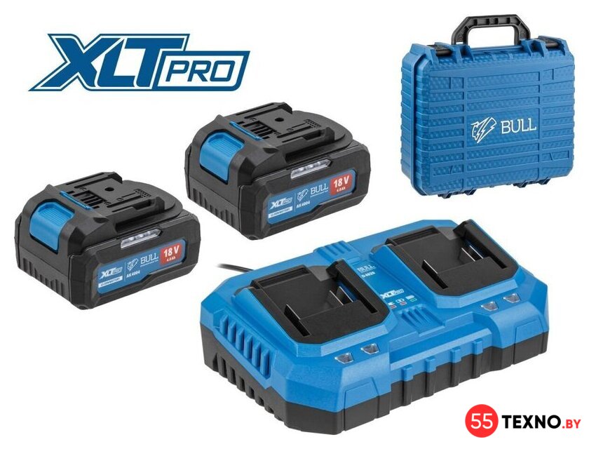Аккумулятор с зарядным устройством Bull XLTpro 2329062 (18В/2x4 Ah + 18В) - Изображение №1 — Интернет-магазин 55texno.by