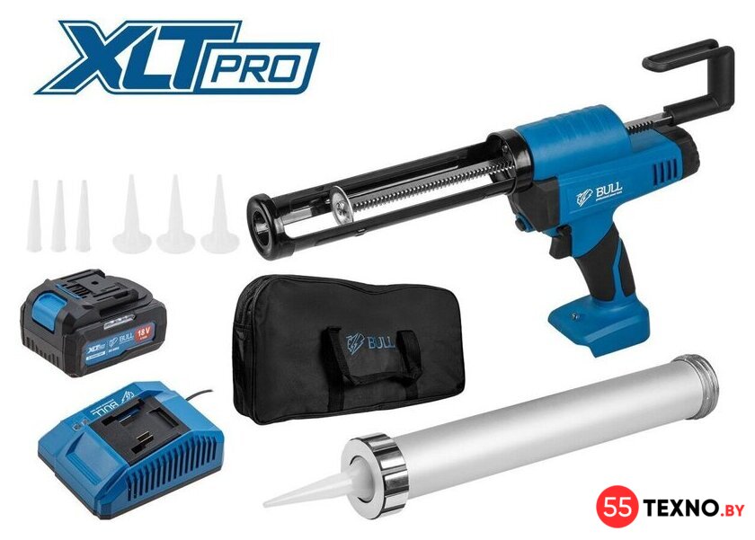 Пистолет для герметика Bull CG 1860 Set 1304625 (с 1-им АКБ, сумка) - Изображение №1 — Интернет-магазин 55texno.by