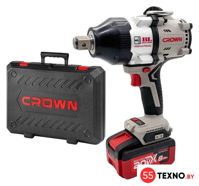 Гайковерт Crown CT22056HX-8SC4 BMC (с 1-им АКБ, кейс) - Изображение №1 — Интернет-магазин 55texno.by