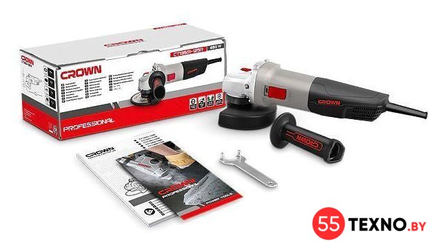 Угловая шлифмашина Crown CT13501-125 - Изображение №2 — Интернет-магазин 55texno.by