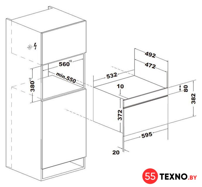 Микроволновая печь Weissgauff BMWO-349 DBSX Touch - Изображение №7 — Интернет-магазин 55texno.by