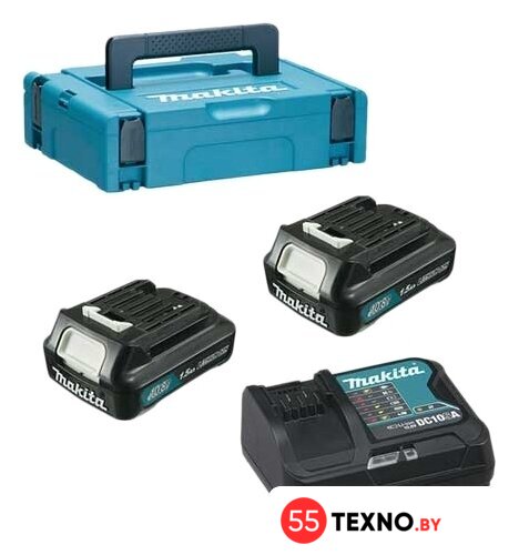 Аккумулятор с зарядным устройством Makita BL1016 + DC10SB (12В/1.5 Ah + 10.8-12В) - Изображение №1 — Интернет-магазин 55texno.by