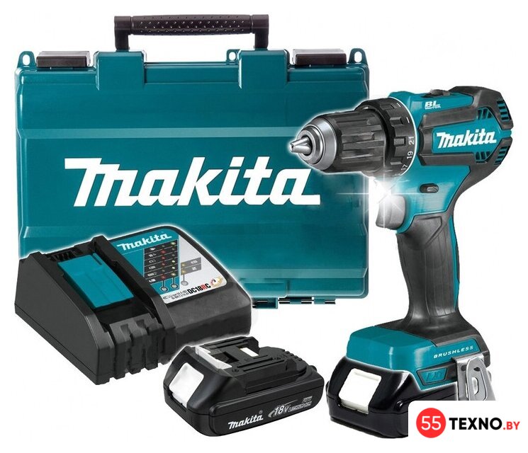 Дрель-шуруповерт Makita DDF485SYE (с 2-мя АКБ, кейс) - Изображение №1 — Интернет-магазин 55texno.by