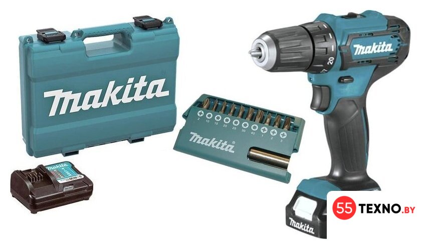 Дрель-шуруповерт Makita DF333DAX13 (с 2-мя АКБ, кейс +набор оснастки) - Изображение №1 — Интернет-магазин 55texno.by