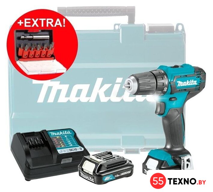 Дрель-шуруповерт Makita DF333DYX14 (с 2-мя АКБ, кейс +набор оснастки) - Изображение №2 — Интернет-магазин 55texno.by