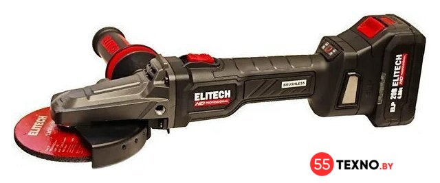 Угловая шлифмашина ELITECH CAG 2012DSL E2213.075.01 (с 1-им АКБ, кейс) - Изображение №1 — Интернет-магазин 55texno.by