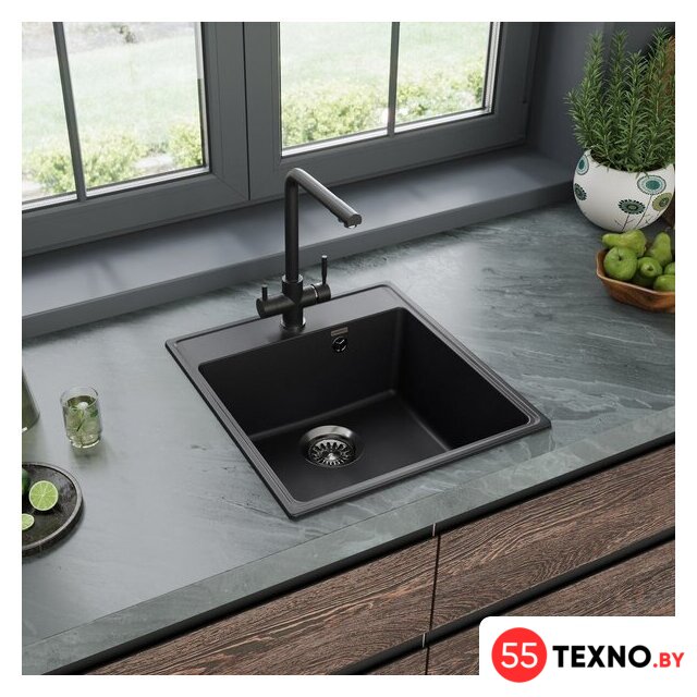 Кухонная мойка MAUNFELD Perla 460 MFQS-460B - Изображение №2 — Интернет-магазин 55texno.by