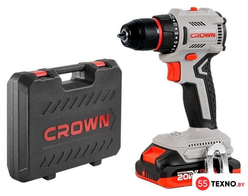 Дрель-шуруповерт Crown CT21131HMX-2 BMC (с 2-мя АКБ, кейс) - Изображение №1 — Интернет-магазин 55texno.by