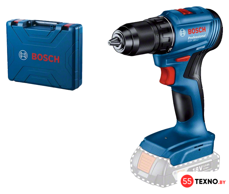 Дрель-шуруповерт Bosch GSR 185-LI Professional 06019K3003 (без АКБ, кейс) - Изображение №1 — Интернет-магазин 55texno.by