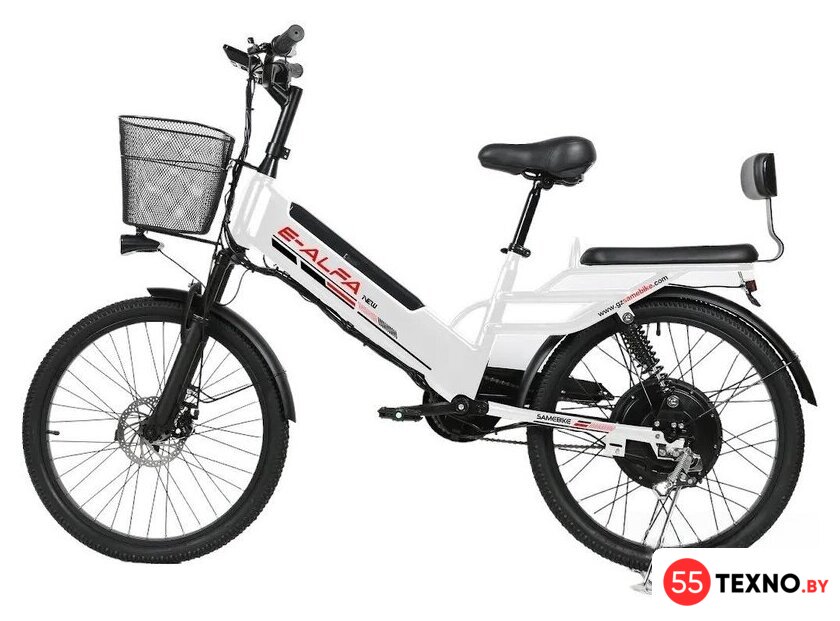 Электровелосипед SameBike Е-Alfa New SB-E-ALFA350-36/10 (белый) - Изображение №2 — Интернет-магазин 55texno.by