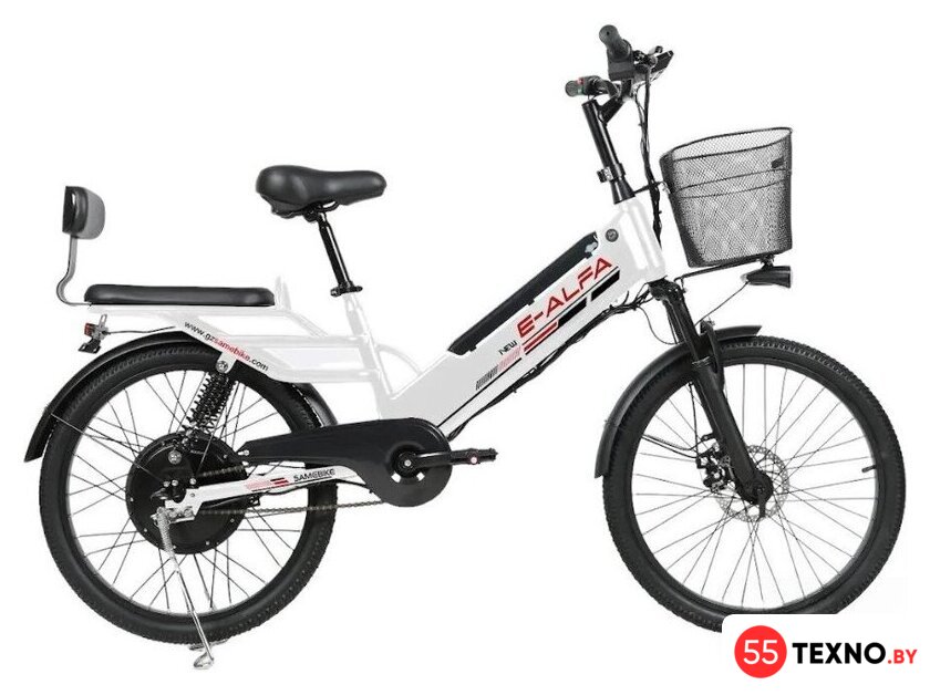 Электровелосипед SameBike Е-Alfa New SB-E-ALFA350-36/10 (белый) - Изображение №1 — Интернет-магазин 55texno.by