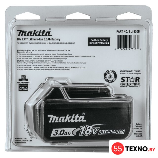 Аккумулятор Makita BL1830B (18В/3 а*ч) - Изображение №15 — Интернет-магазин 55texno.by