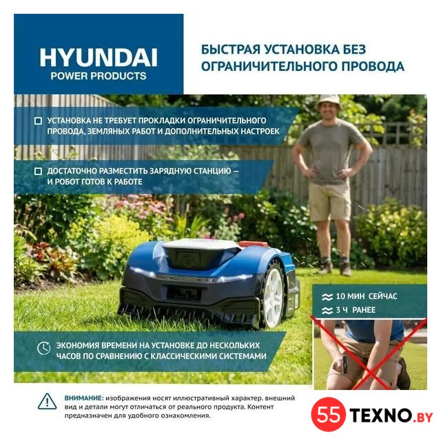 Газонокосилка-робот Hyundai L-Cortex-7 - Изображение №4 — Интернет-магазин 55texno.by