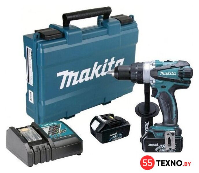 Дрель-шуруповерт Makita DDF458RFE (с 2-мя АКБ, кейс) - Изображение №1 — Интернет-магазин 55texno.by