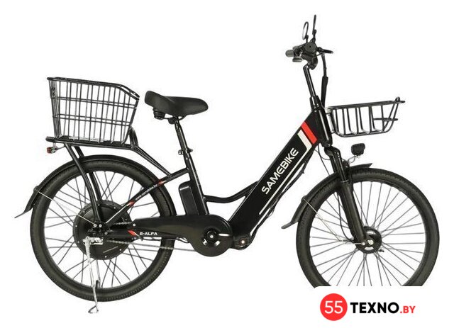 Электровелосипед SameBike Е-Alfa New SB-E-ALFA350-36/10 (черный) - Изображение №1 — Интернет-магазин 55texno.by