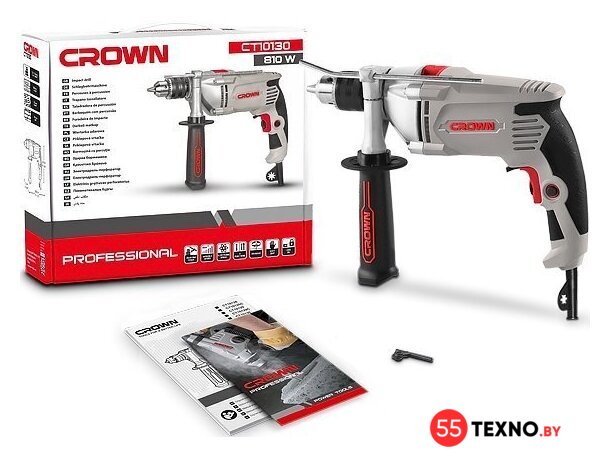 Ударная дрель Crown CT10130 420190 - Изображение №8 — Интернет-магазин 55texno.by