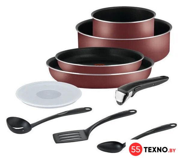 Набор сковород Tefal Ingenio Red 5 04186840 - Изображение №1 — Интернет-магазин 55texno.by