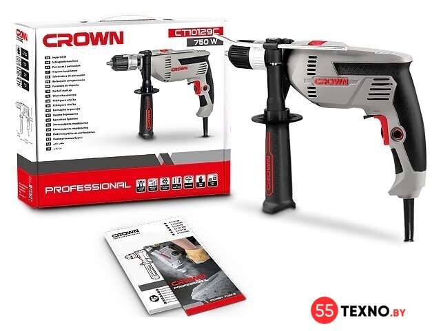 Ударная дрель Crown CT10129C 420183 - Изображение №8 — Интернет-магазин 55texno.by