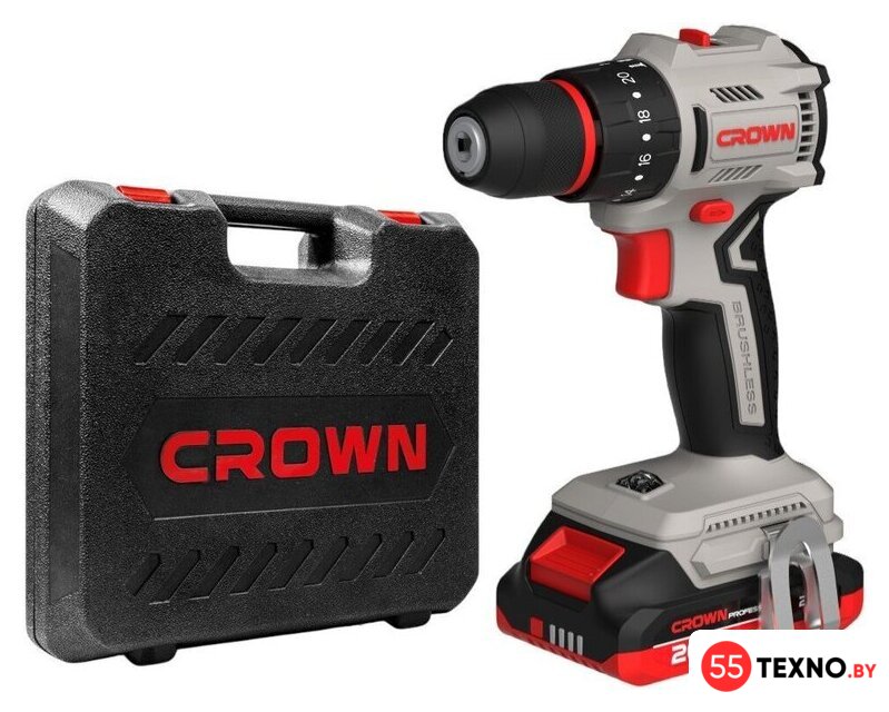 Дрель-шуруповерт Crown CT21145XMS-2 BMC (с 2-мя АКБ, кейс) - Изображение №1 — Интернет-магазин 55texno.by