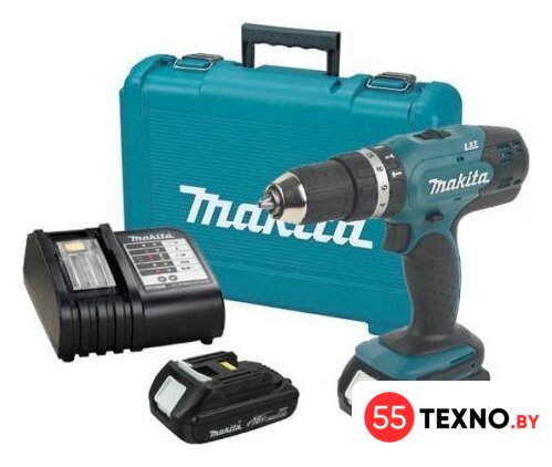 Ударная дрель-шуруповерт Makita DHP453SYE (с 2-мя АКБ, кейс) - Изображение №1 — Интернет-магазин 55texno.by