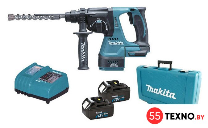 Перфоратор Makita DHR242RFE (с 2-мя АКБ, кейс) - Изображение №3 — Интернет-магазин 55texno.by