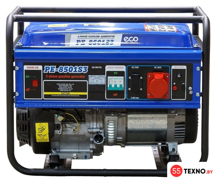 Бензиновый генератор ECO PE-8501S3 - Изображение №3 — Интернет-магазин 55texno.by