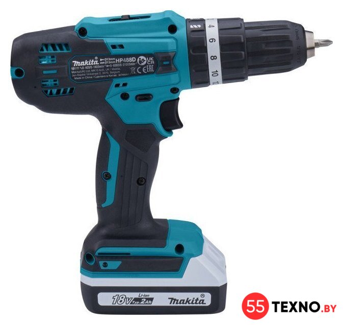 Ударная дрель-шуруповерт Makita HP488D006 (с 2-мя АКБ, кейс) - Изображение №6 — Интернет-магазин 55texno.by