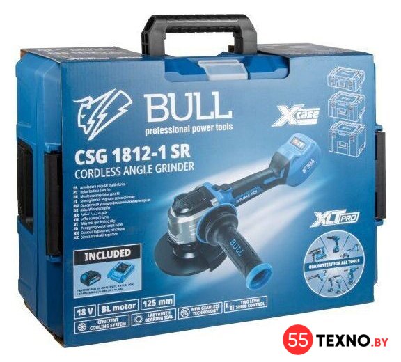 Угловая шлифмашина Bull CSG 1812-1 SR XLTpro Xcase 1333997 (с 1-м АКБ, кейс) - Изображение №15 — Интернет-магазин 55texno.by