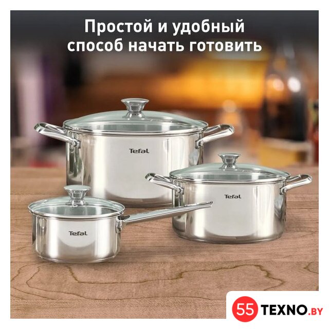 Набор кастрюль Tefal Cook Eat B921S604 - Изображение №2 — Интернет-магазин 55texno.by