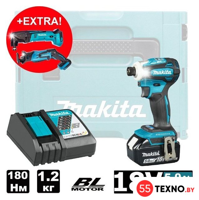 Винтоверт Makita DTD172RT1J (с 1-м АКБ, кейс) - Изображение №2 — Интернет-магазин 55texno.by
