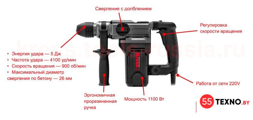 Перфоратор Kress KU330 - Изображение №2 — Интернет-магазин 55texno.by