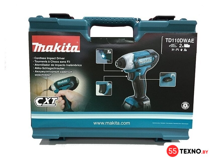 Винтоверт Makita TD110DWAE (с 2-мя АКБ, кейс) - Изображение №4 — Интернет-магазин 55texno.by