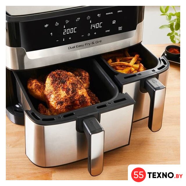 Аэрогриль (аэрофритюрница) Tefal Dual Easy Fry & Grill EY905D10 - Изображение №4 — Интернет-магазин 55texno.by