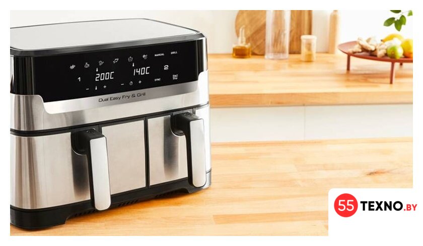 Аэрогриль (аэрофритюрница) Tefal Dual Easy Fry & Grill EY905D10 - Изображение №3 — Интернет-магазин 55texno.by