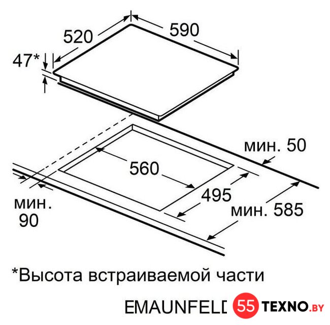 Варочная панель MAUNFELD CVCE594PBK - Изображение №8 — Интернет-магазин 55texno.by