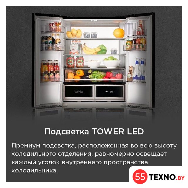 Четырёхдверный холодильник MAUNFELD MFF190NFDSB - Изображение №32 — Интернет-магазин 55texno.by
