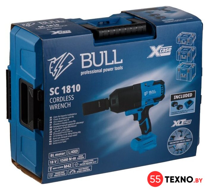 Гайковерт Bull SC 1810 1329726 (с 1-им АКБ, кейс) - Изображение №7 — Интернет-магазин 55texno.by