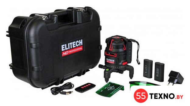 Лазерный нивелир ELITECH HD Professional HD LN 5D Green 204734 - Изображение №1 — Интернет-магазин 55texno.by