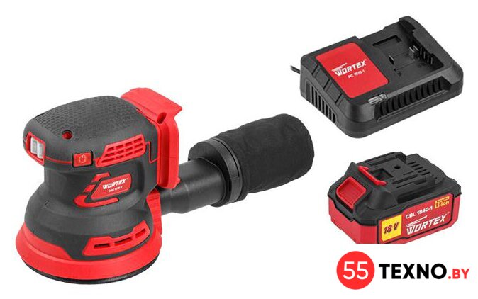 Эксцентриковая шлифмашина Wortex COS 1218 E ALL1 1334403 (с 1-м АКБ) - Изображение №1 — Интернет-магазин 55texno.by