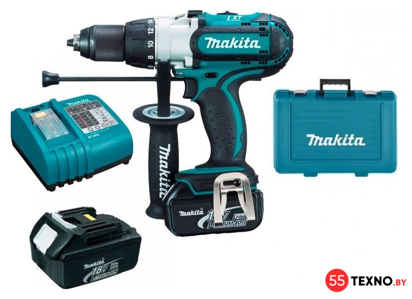 Ударная дрель-шуруповерт Makita DHP451RFE (с 2-мя АКБ, кейс) - Изображение №1 — Интернет-магазин 55texno.by