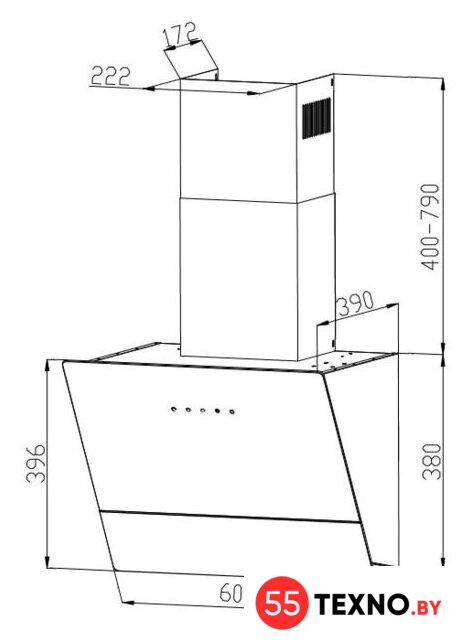 Кухонная вытяжка Grand Lester GC 60 (черный) - Изображение №2 — Интернет-магазин 55texno.by