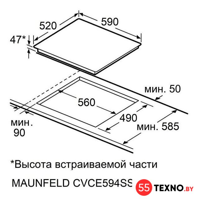 Варочная панель MAUNFELD CVCE594SSMDBK Lux - Изображение №7 — Интернет-магазин 55texno.by