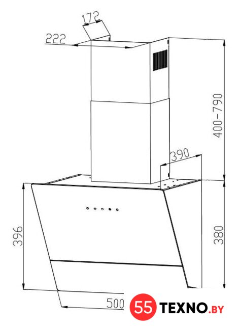 Кухонная вытяжка Grand Lester GC 50 (черный) - Изображение №2 — Интернет-магазин 55texno.by