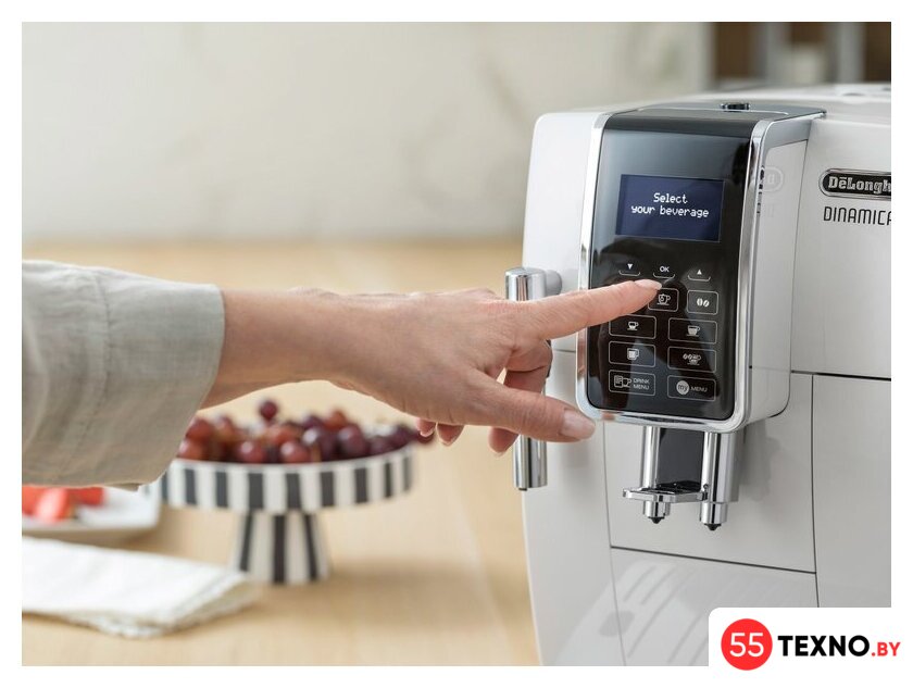 Кофемашина DeLonghi Dinamica ECAM 350.35.W - Изображение №6 — Интернет-магазин 55texno.by