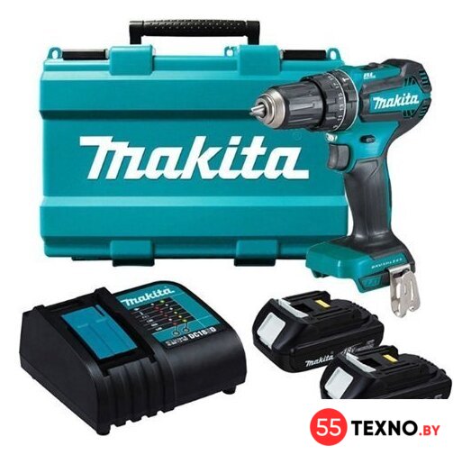 Ударная дрель-шуруповерт Makita DHP485SYE (с 2-мя АКБ, кейс) - Изображение №1 — Интернет-магазин 55texno.by