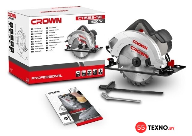 Дисковая (циркулярная) пила Crown CT15188-190 - Изображение №2 — Интернет-магазин 55texno.by