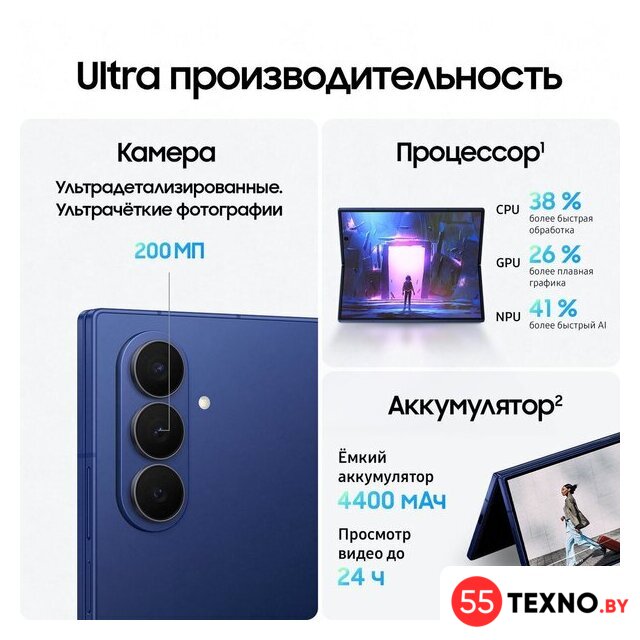 Телефон Samsung Galaxy Z Fold7 SM-F966B/DS 12GB/256GB (синий) - Изображение №14 — Интернет-магазин 55texno.by
