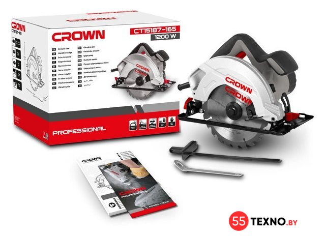 Дисковая (циркулярная) пила Crown CT15187-165 - Изображение №1 — Интернет-магазин 55texno.by